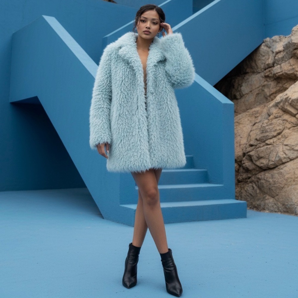Wild Fable Light Blue Sherpa Coat
